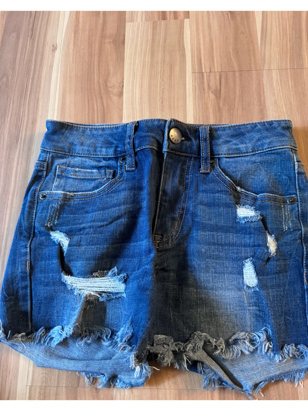 Distressed Blue Denim Mini Skirt